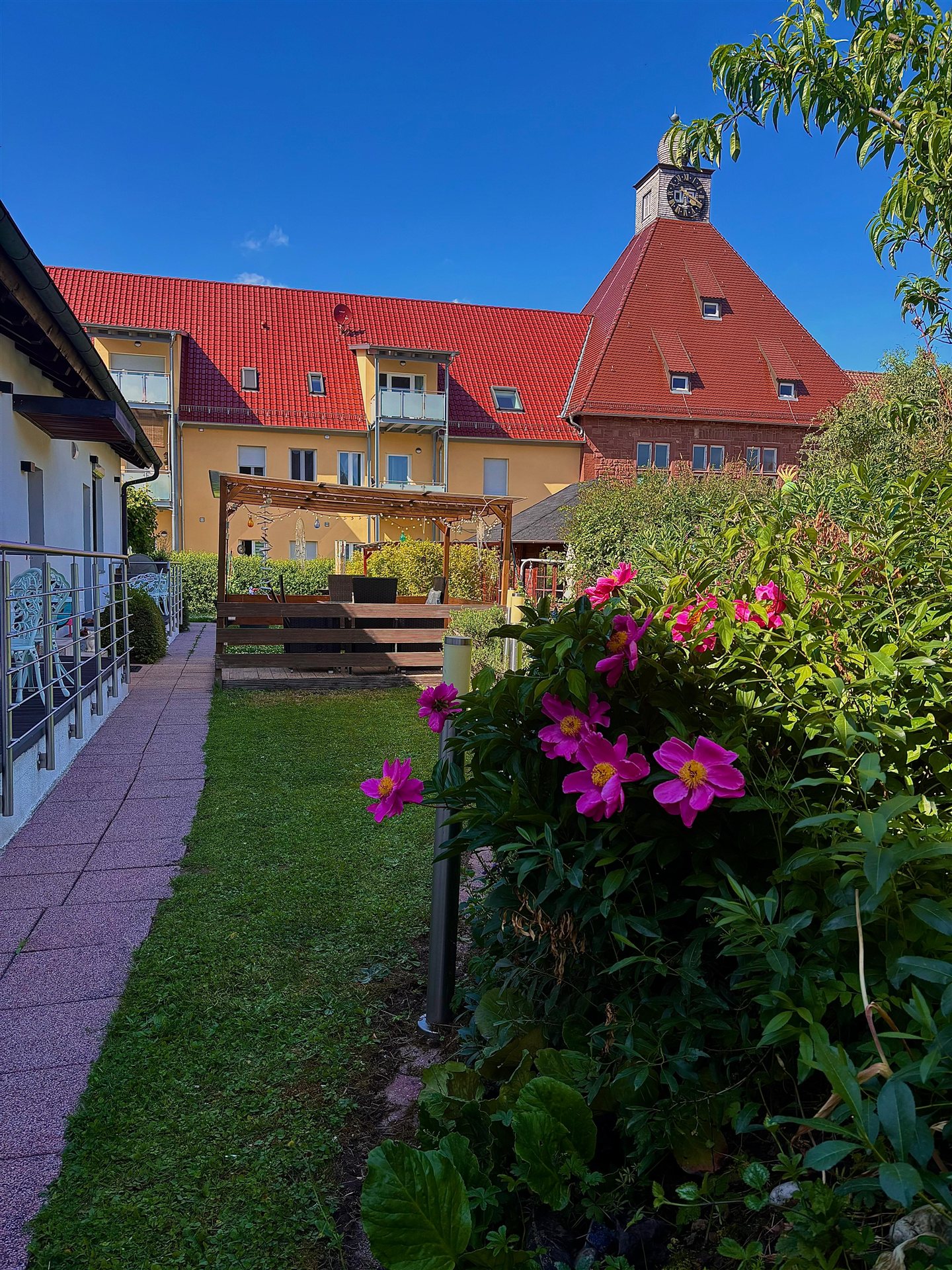 Gartenbereich des Apartmenthauses