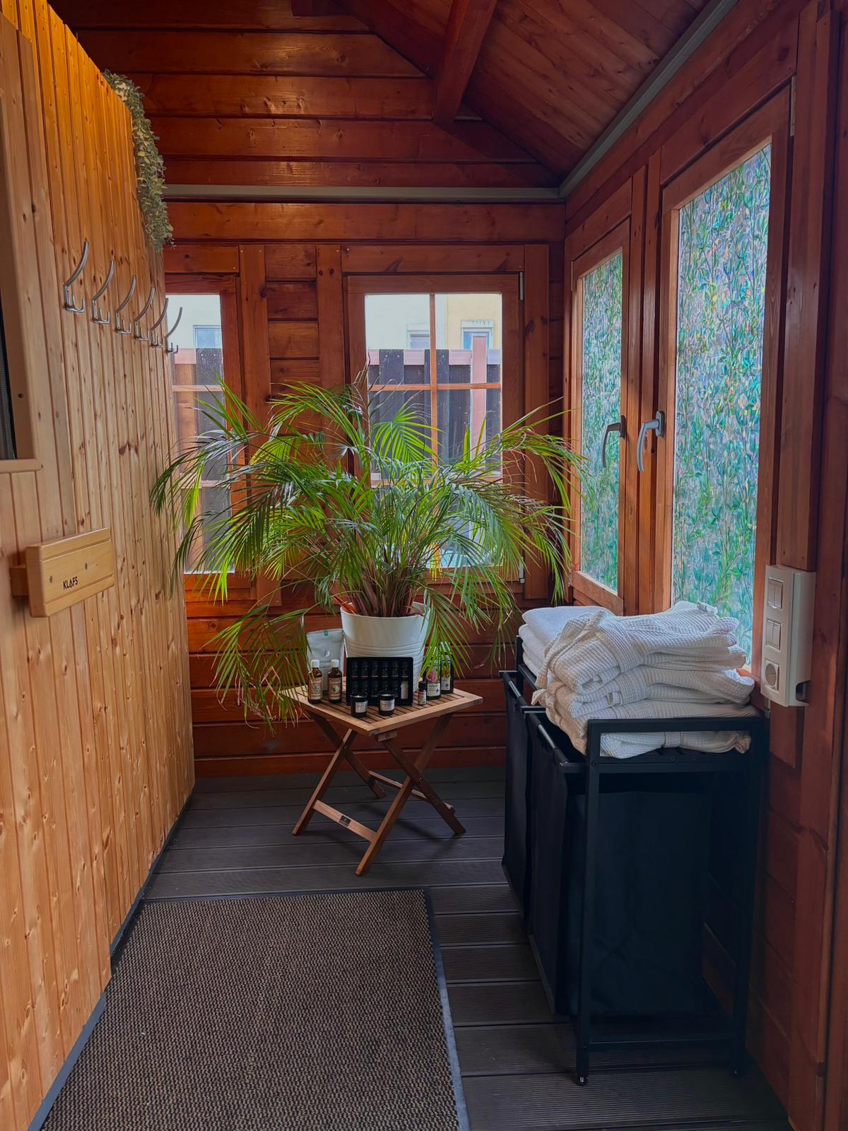 Ruhebereich der Sauna im Apartmenthaus